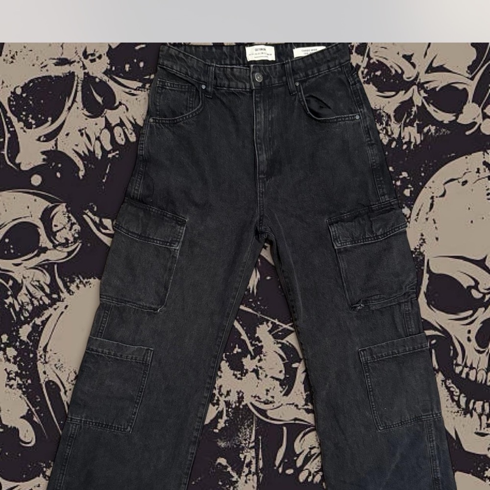 Cotton On Women's Black Relaxed cargo Jeans